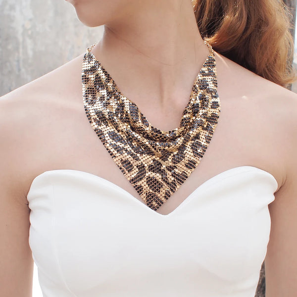 Shining Slice Leopard Choker Necklaces