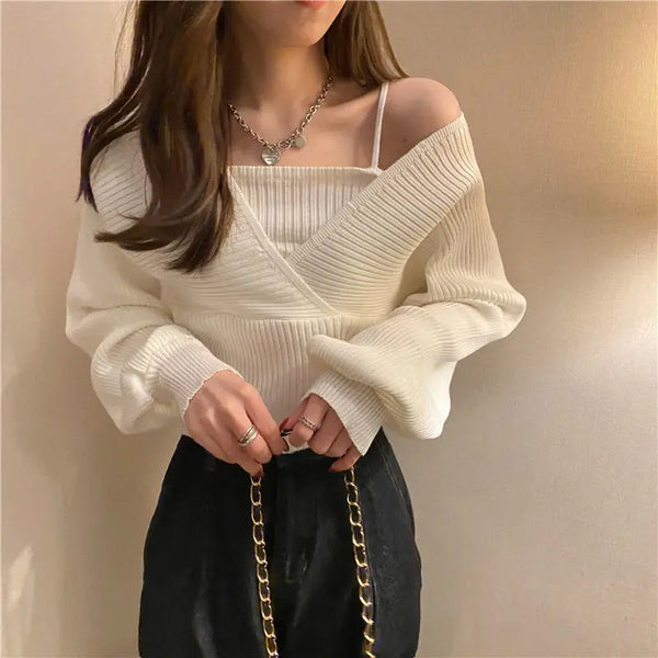 Knitted Casual Korean Style Loose Design Blouse