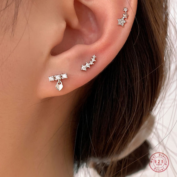 Simple Star Combination Stud Earrings