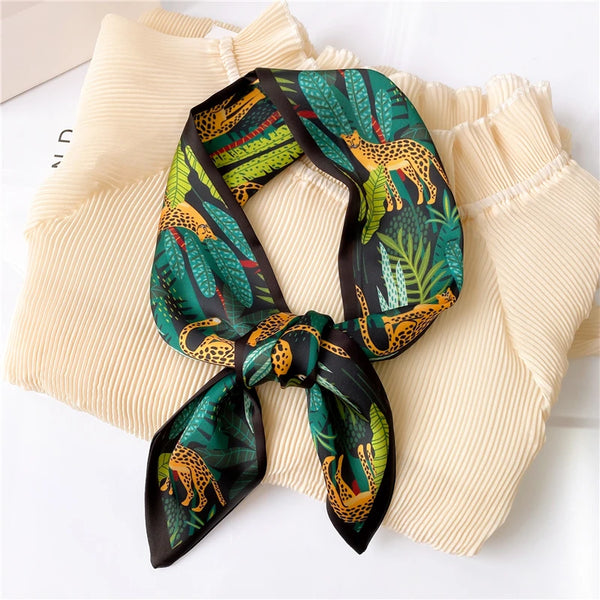 Silk Scarf Printed Tie Hair Ribbons