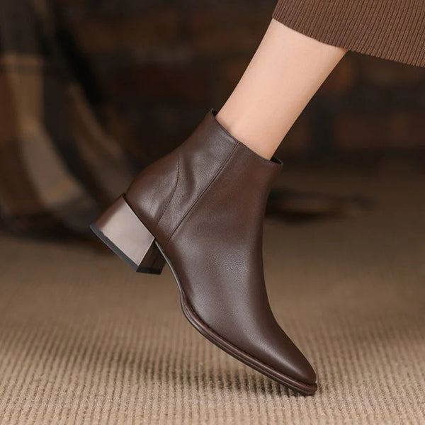 Women Ankle Boots Thick Heels Autumn Daily Footwear