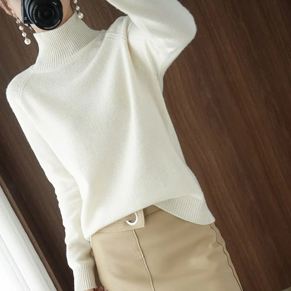 Cashmere Turtleneck Long-Sleeved Loose Sweaters