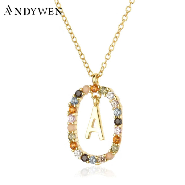 A - Z  Gold Initial with Long Chain Necklace