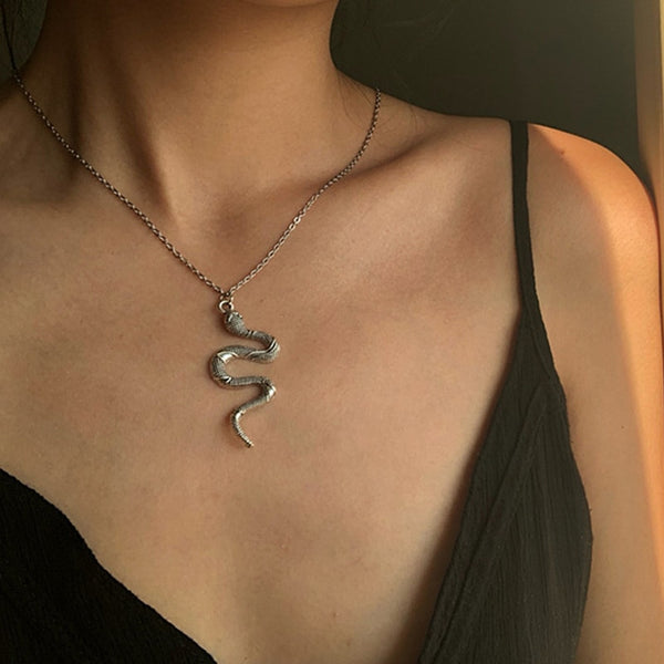 Snake Pendant Necklace - Animal Theme Minimalist Alloy Jewelry