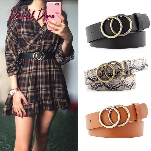 Double Ring Leather Waist Belt