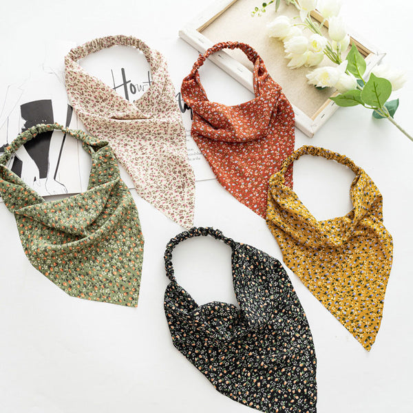 Printed Triangle Bandanas Hair Scarf Headbands Without Clips and Elastic