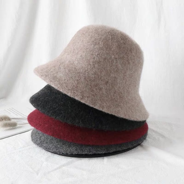 Foldable Wool Bucket Versatile Spring Hats