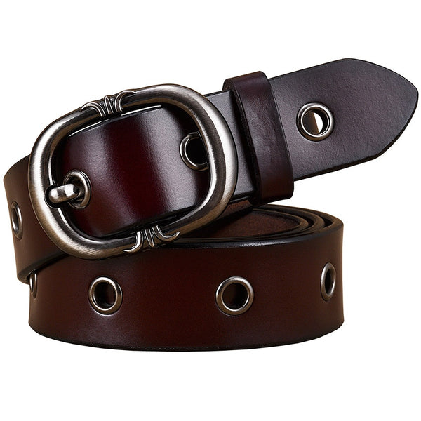Hollow Genuine Pin Buckle Leather Belts