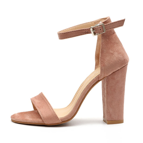 Strappy Square Heel High Sandals