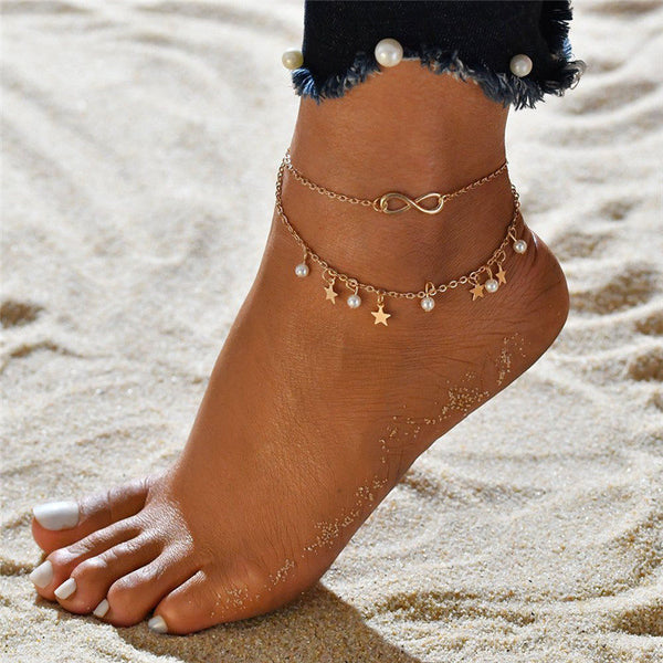 Round Tassel Star Bohemian Boho Anklet - Women's Zinc Alloy Foot Jewelry