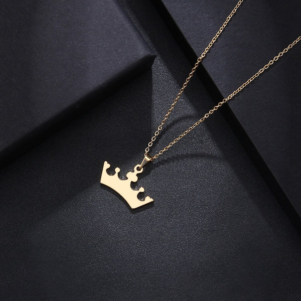 Crown Pendant Stainless Steel Necklace