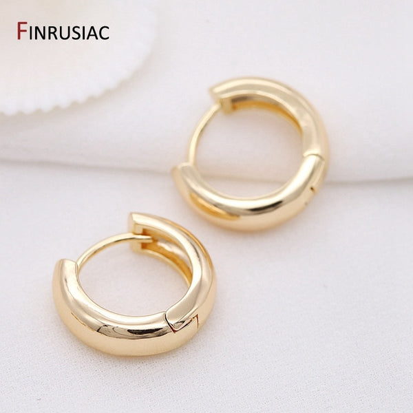 New Simple Round Circle Gold Plated Hoop Earrings