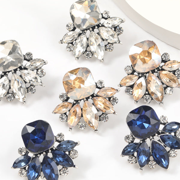 All Match ✨ Metal Rhinestone Glass Geometric Earrings