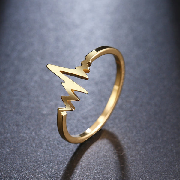 Heartbeat Wave Gold & Silver Plated Rings
