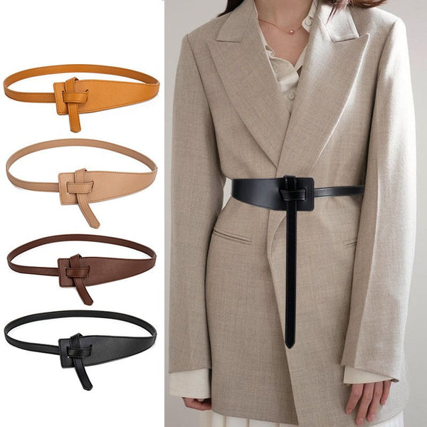 Knot Leather Soft Knotted Strap Waistbands Belt