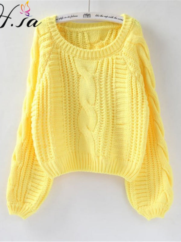 Twisted Candy Color Chic Short Sweater