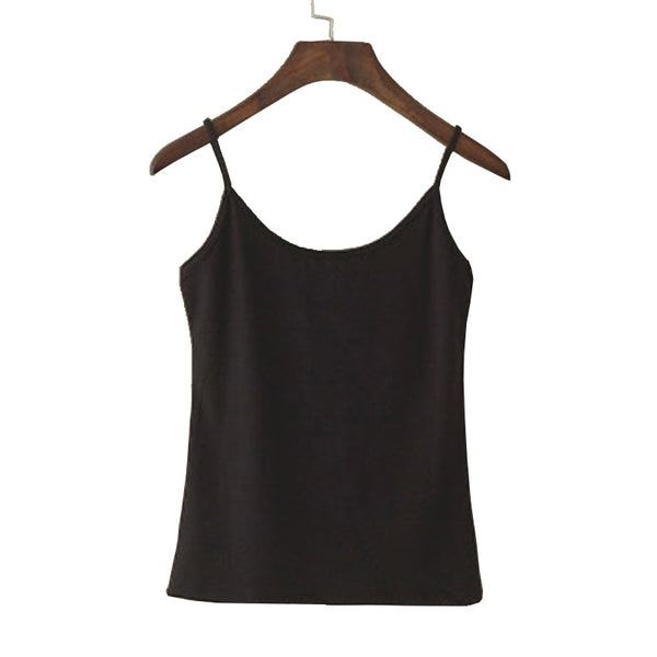 Spaghetti Strap Crop Top in Synthetic Cotton