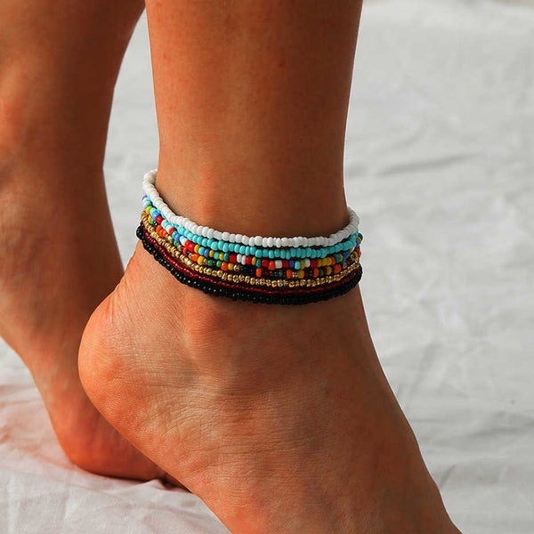 Colorful Beaded Boho Anklets for the Modern Woman